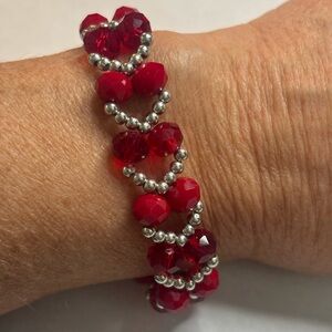 Heart Red Beaded Bracelet